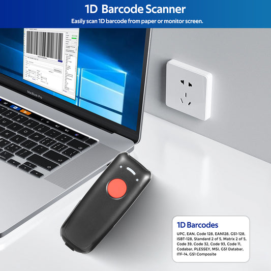 Scan Hero SL-1092BT Escáner de código de barras Bluetooth inalámbrico de bolsillo 1D